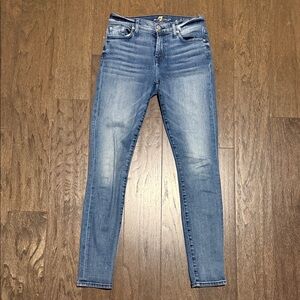 7 For All  Mankind Blue Skinny Jeans